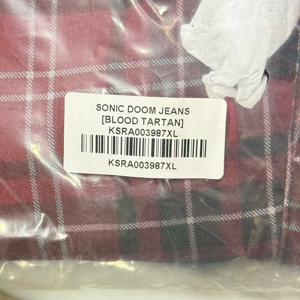 NWT Killstar Sonic Doom Jeans (Blood Tartan) size XL - Picture 9 of 10
